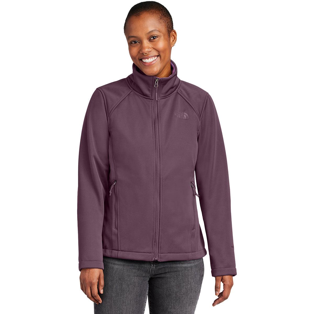 The North Face Women's TNF Blackberry Wine Chest Logo Ridgewall Softshell Jacket